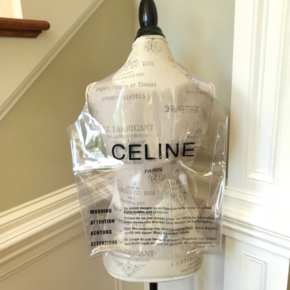 Celine Paris Transparent Clear Tote Shoulder Bag Purse Womens PVC Plastic 2018 - Picture 5 of 11